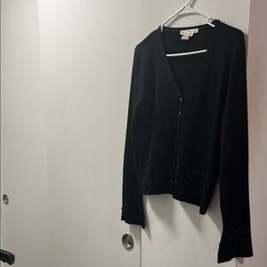 Mi Black Knit Cardigan Sweater
